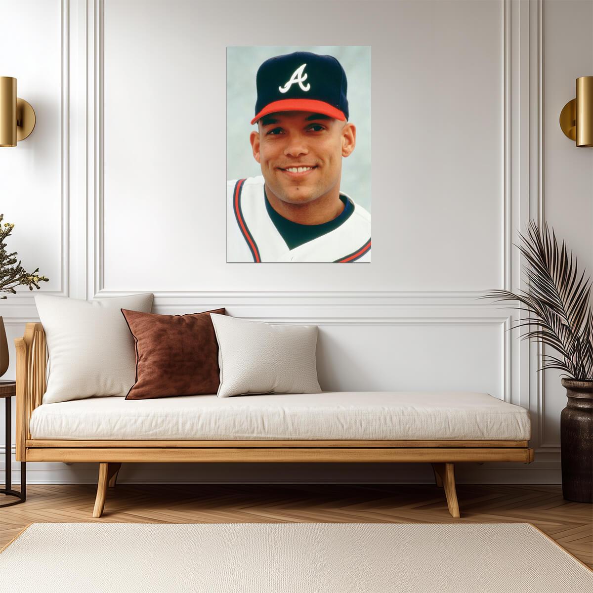 David Justice Atlanta Braves | Player Portrait | Vintage Baseball Poster - Sports Poster