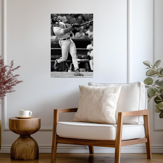 Frank Thomas Chicago White Sox | Hitting Action B&W | Baseball Legend Poster - Sports Poster