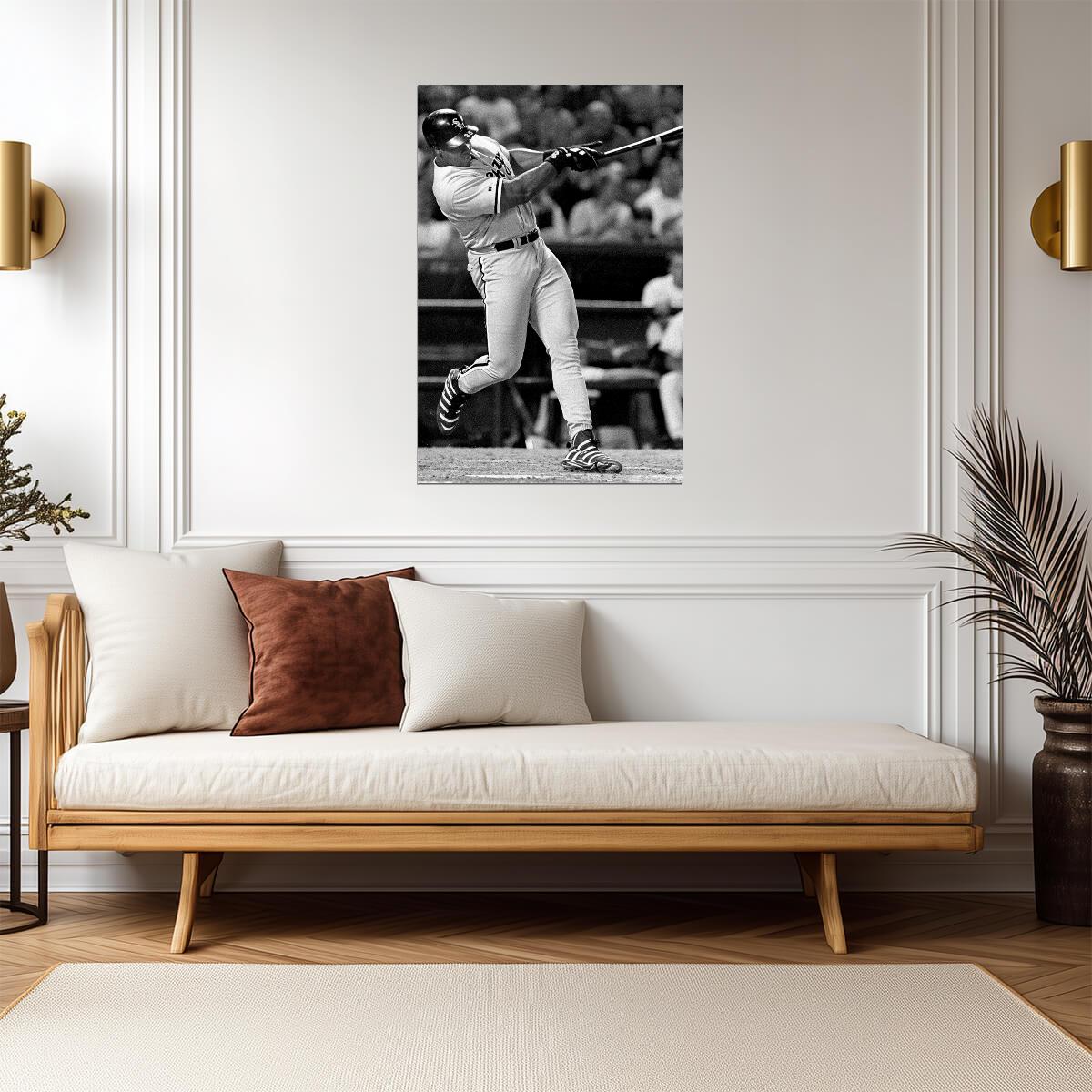 Frank Thomas Chicago White Sox | Hitting Action B&W | Baseball Legend Poster - Sports Poster