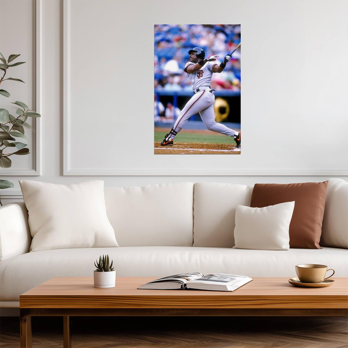 Kevin Mitchell San Francisco Giants | Hitting Action | Vintage Baseball Poster - Sports Poster
