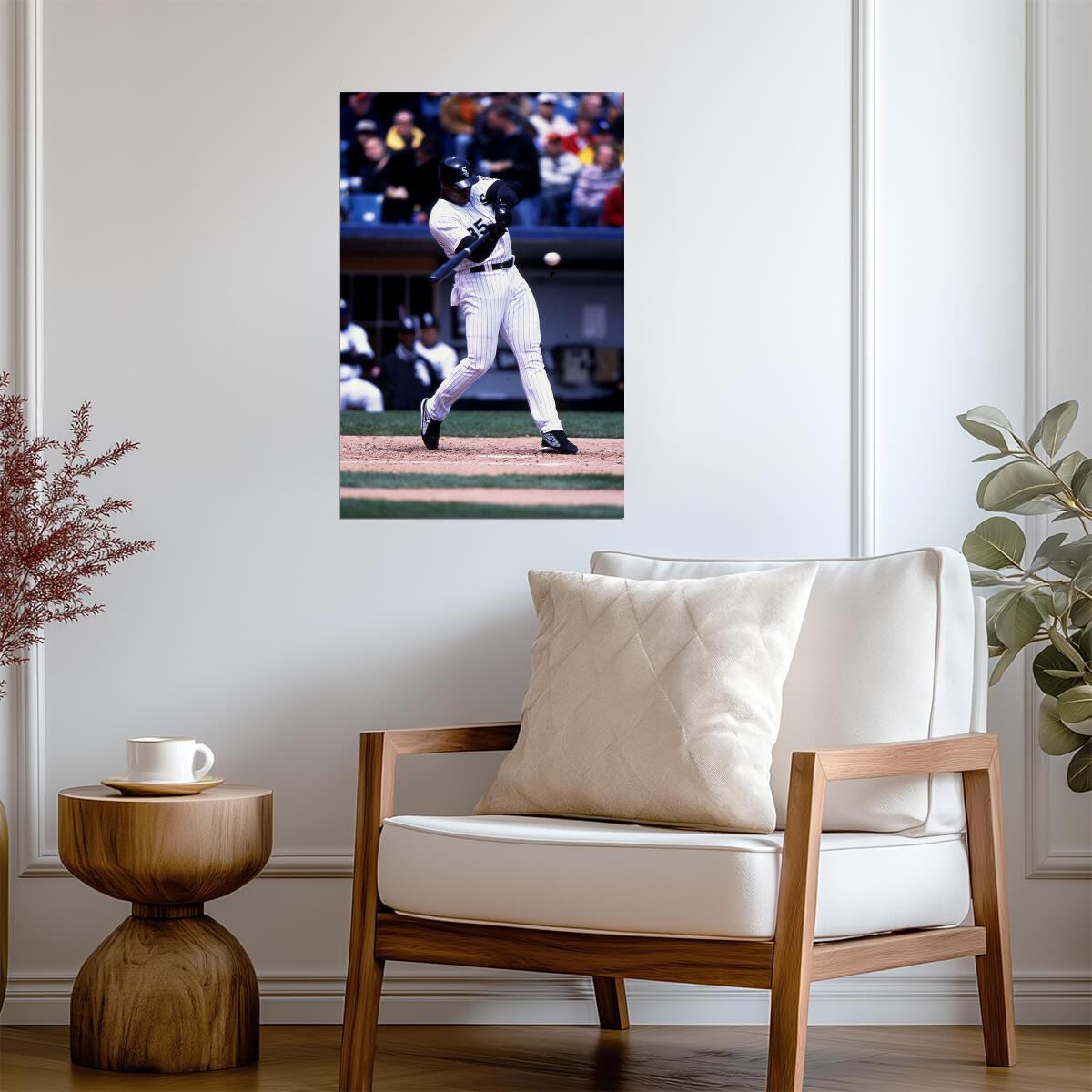 Frank Thomas Chicago White Sox | Hitting Action | Baseball Legend Poster - Sports Poster