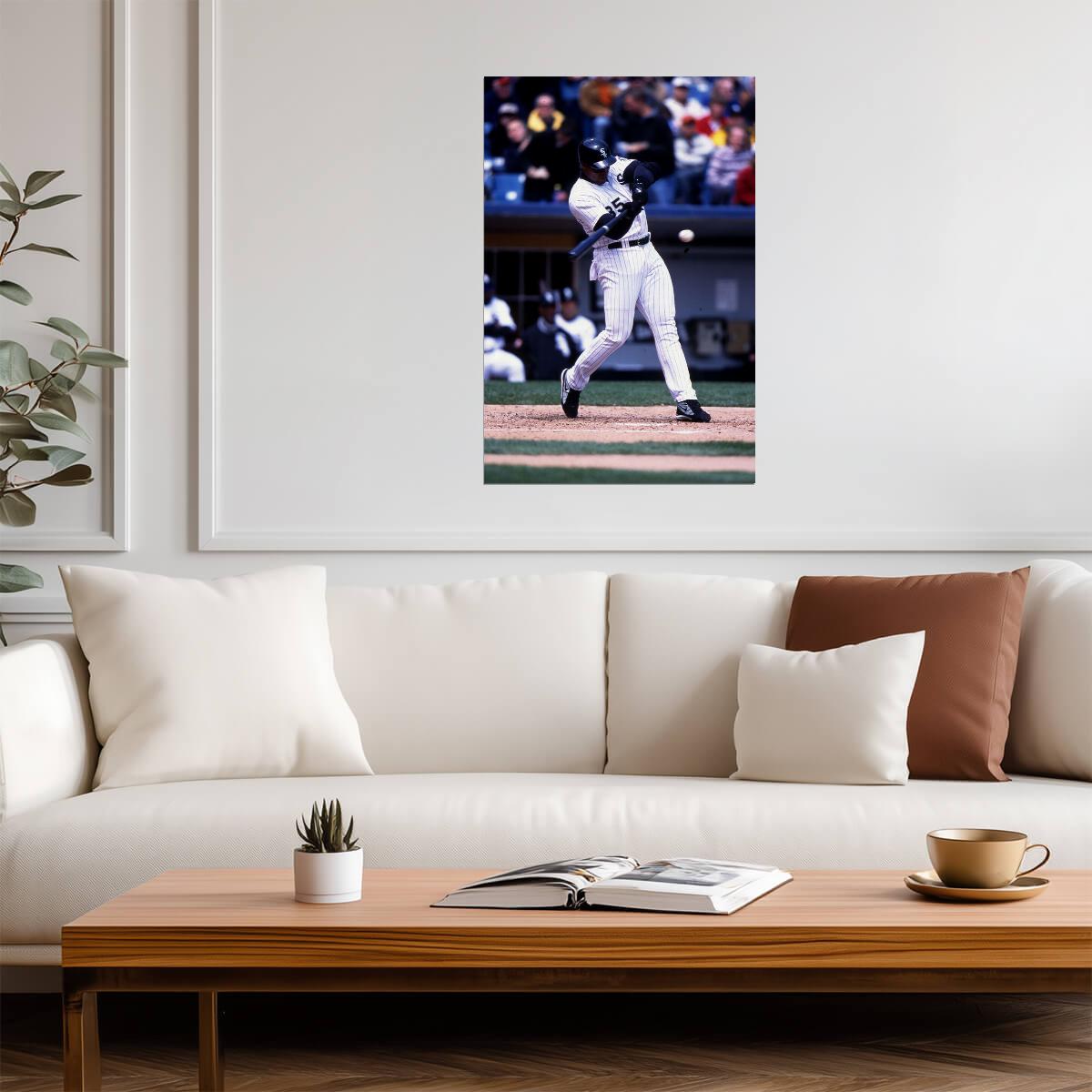 Frank Thomas Chicago White Sox | Hitting Action | Baseball Legend Poster - Sports Poster