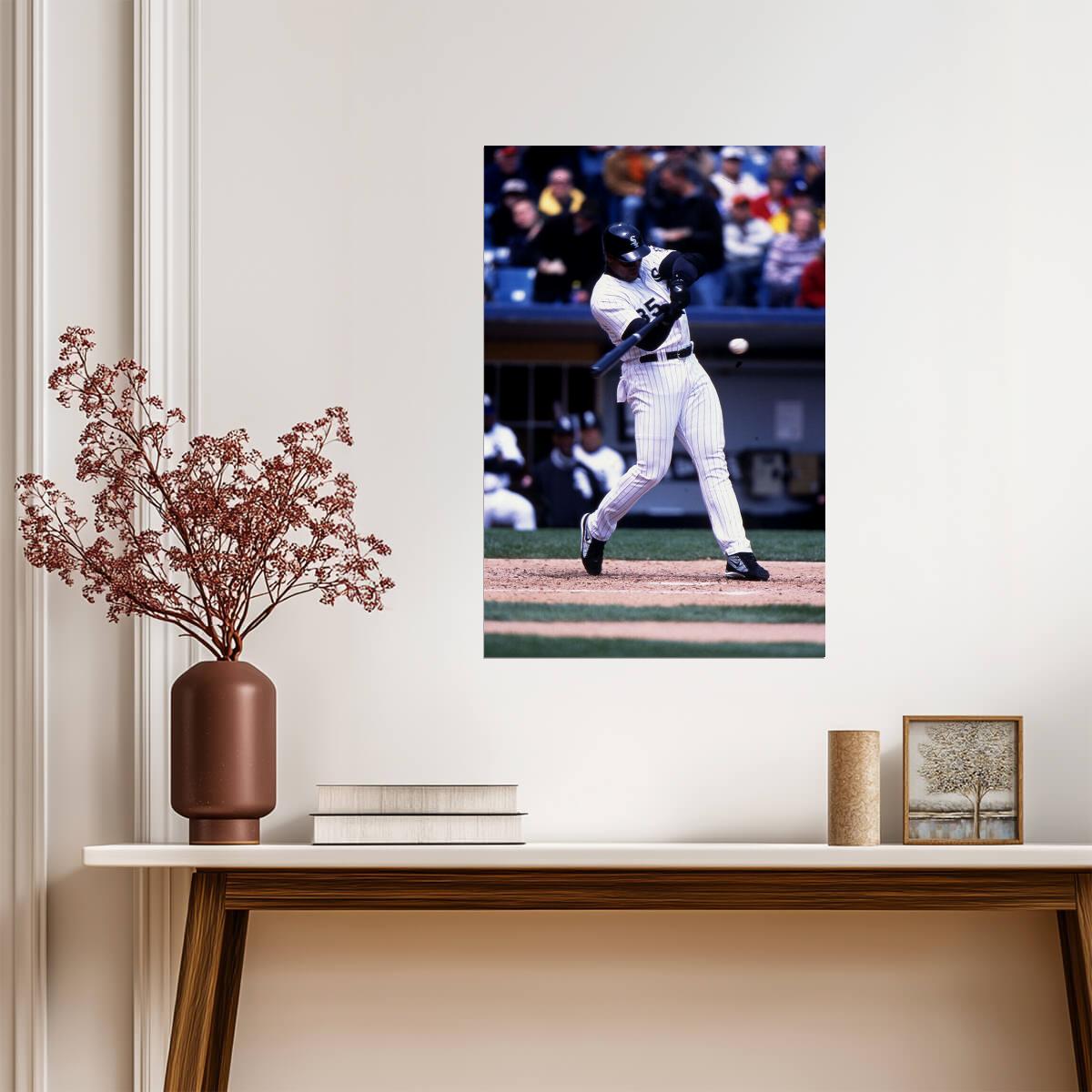 Frank Thomas Chicago White Sox | Hitting Action | Baseball Legend Poster - Sports Poster