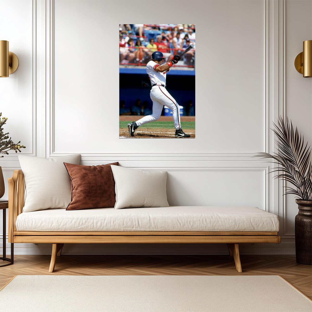 David Justice Atlanta Braves | At Bat Stance | Vintage Baseball Poster - Sports Poster