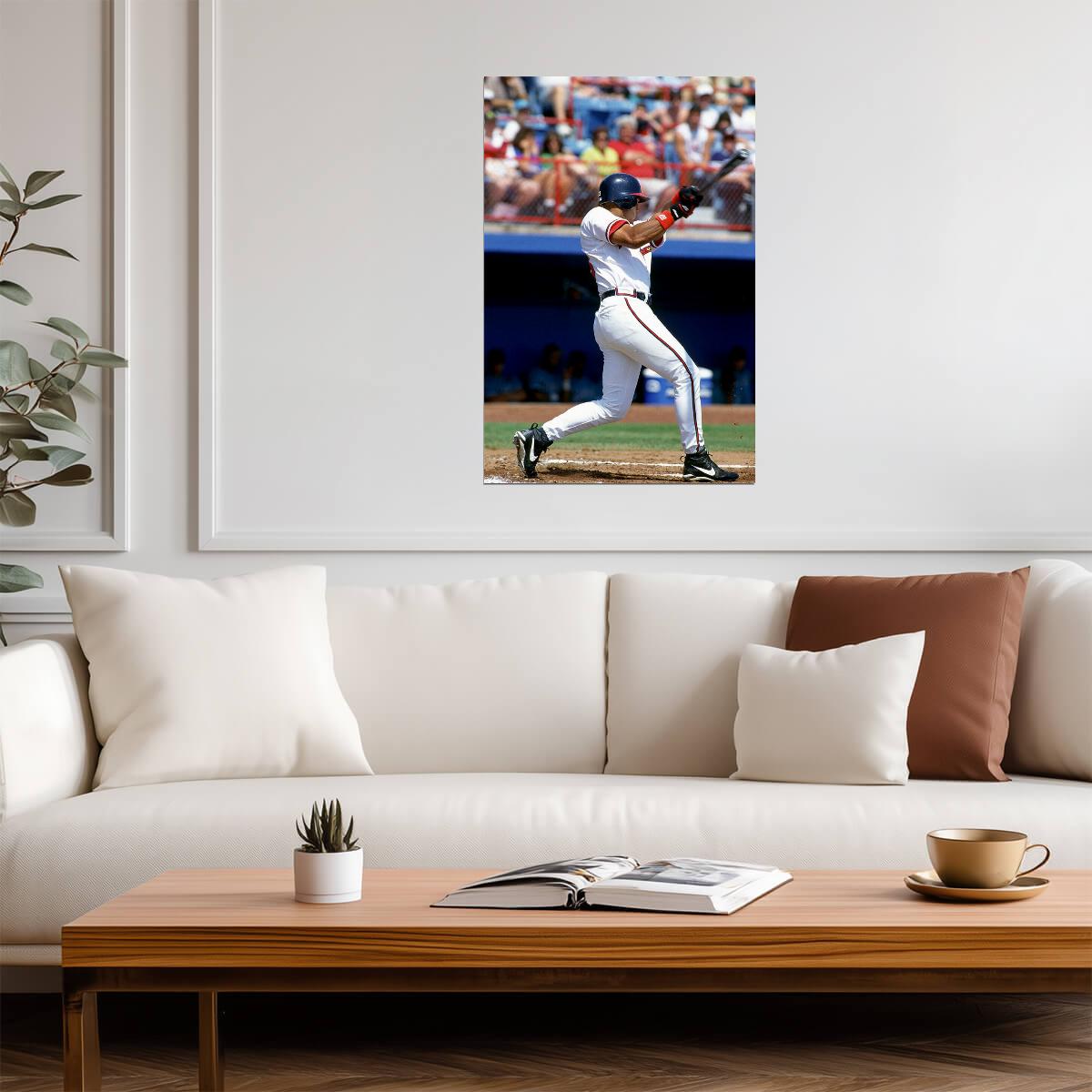 David Justice Atlanta Braves | At Bat Stance | Vintage Baseball Poster - Sports Poster