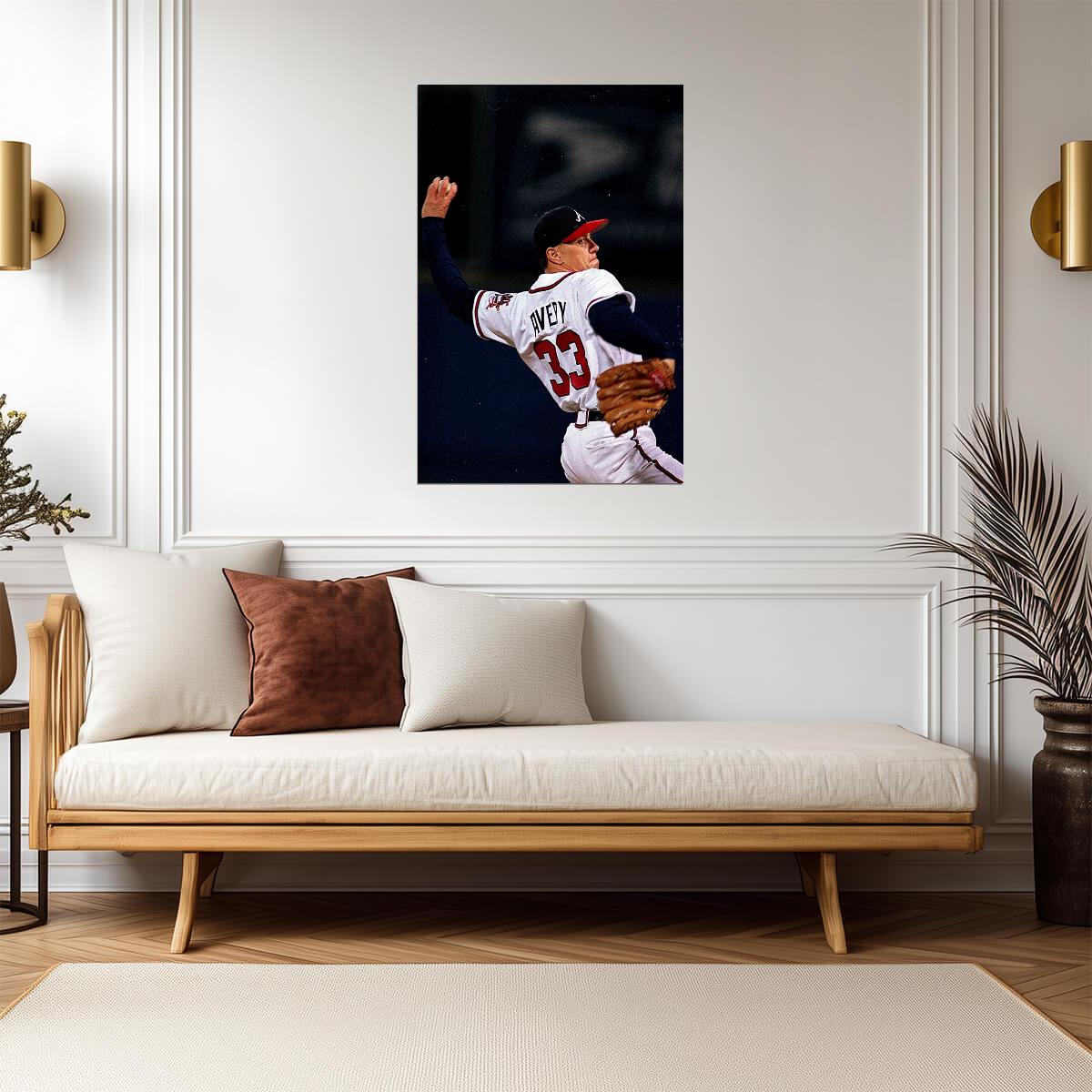 Steve Avery Atlanta Braves | Pitching Motion | Vintage Baseball Poster - Sports Poster