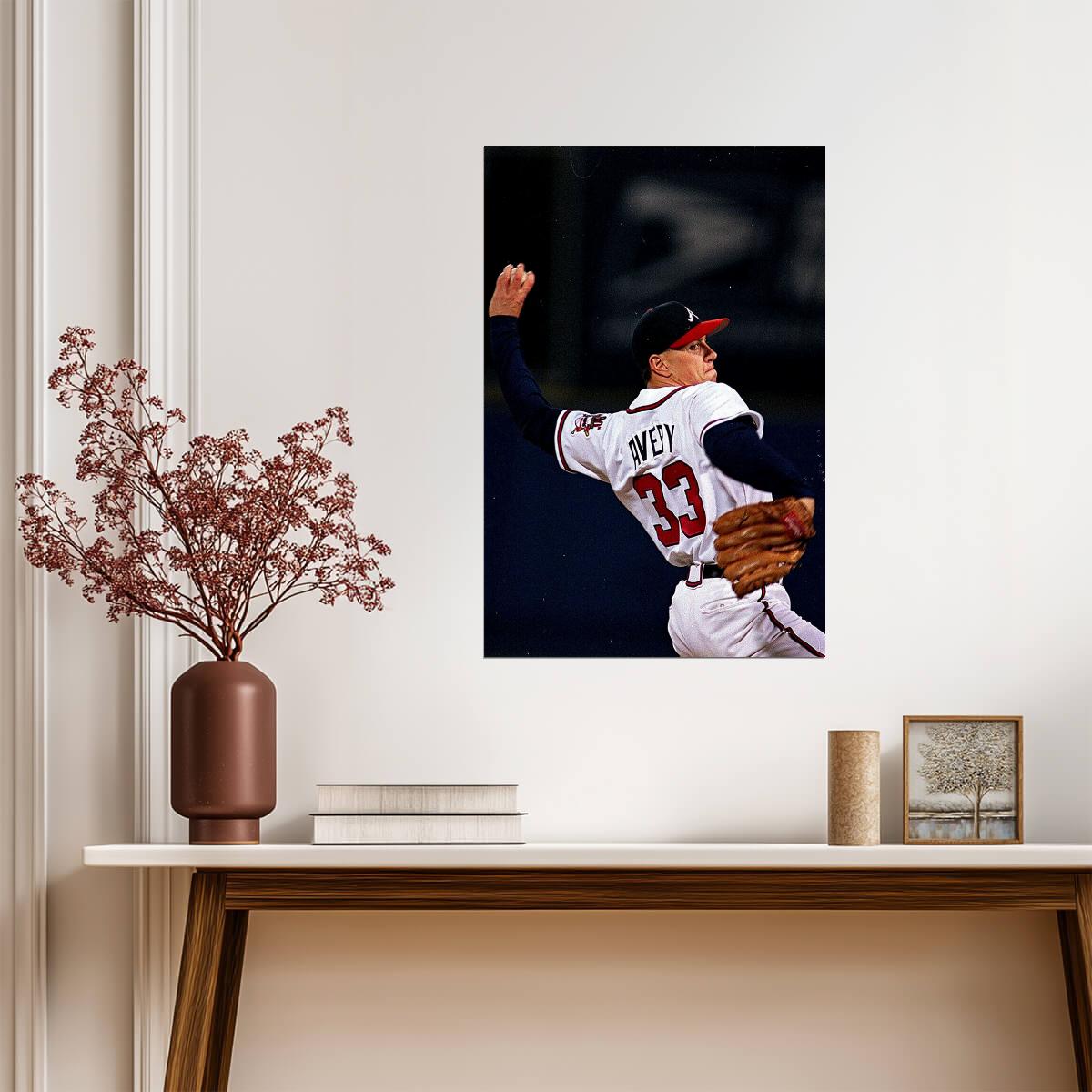 Steve Avery Atlanta Braves | Pitching Motion | Vintage Baseball Poster - Sports Poster