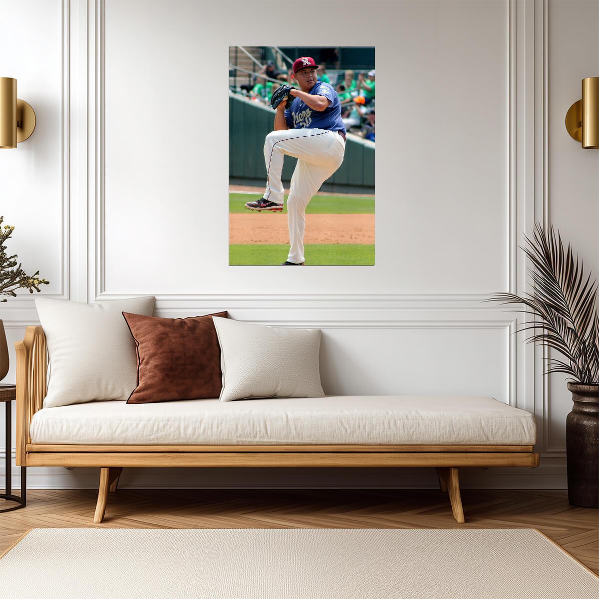Luis F. Ortiz Texas Rangers | Pitching Stance | Baseball Prospect Poster - Sports Poster