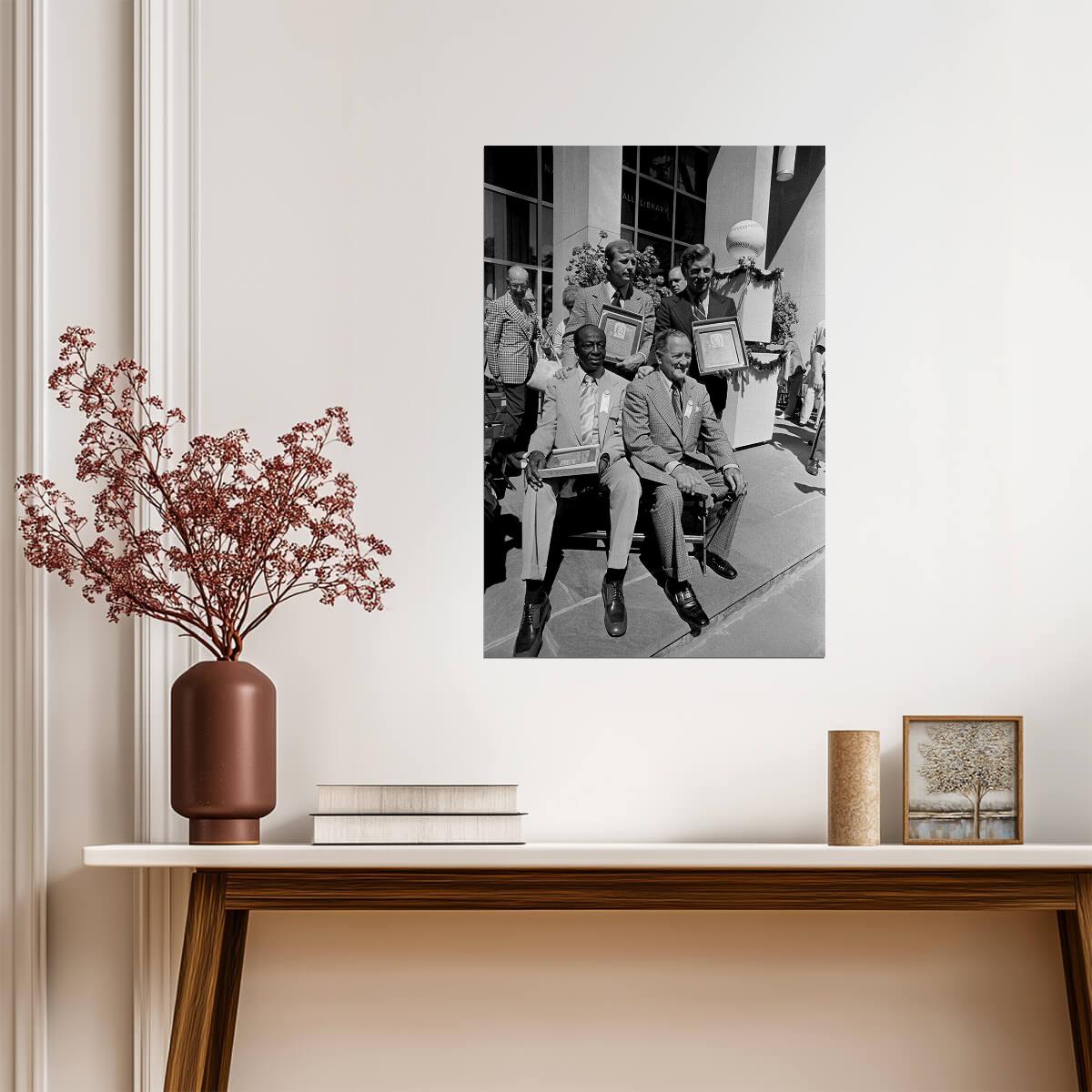 Mantle, Ford & Berra | New York Yankees Legends | Iconic Black and White Group Photo Poster - Vintage & Retro Poster