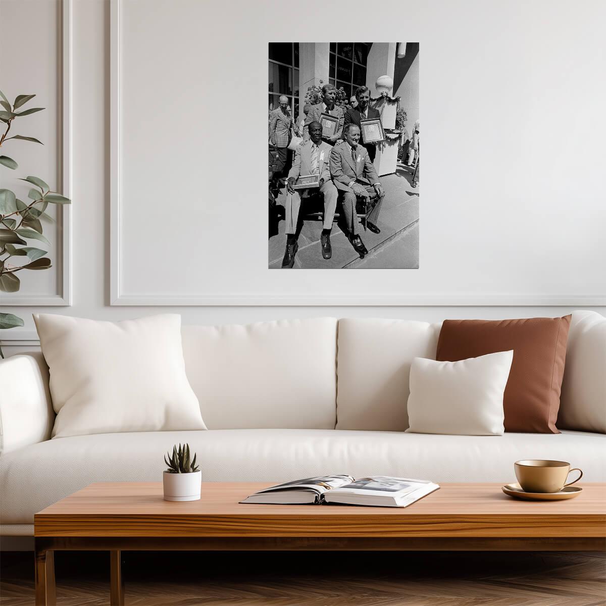 Mantle, Ford & Berra | New York Yankees Legends | Iconic Black and White Group Photo Poster - Vintage & Retro Poster