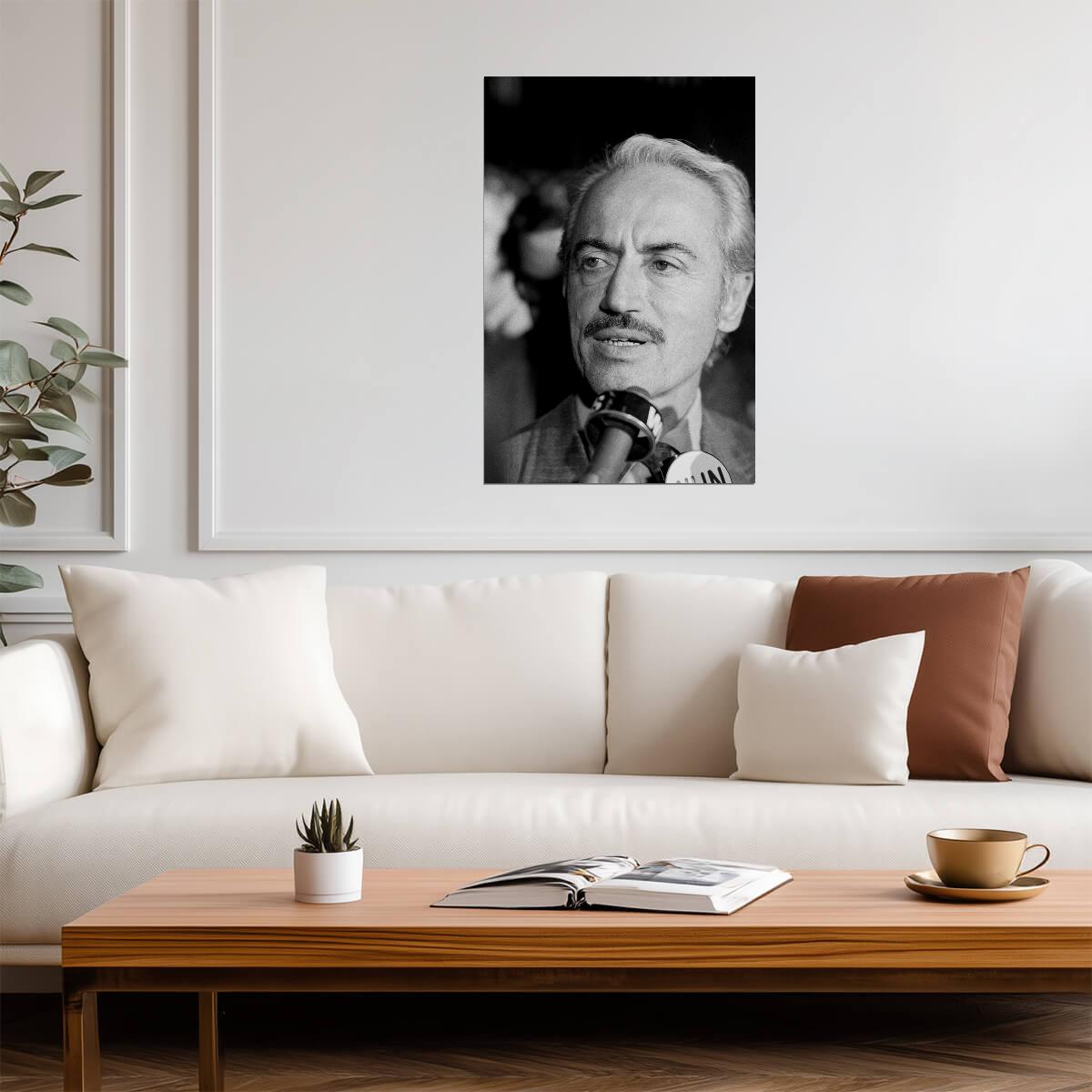 Marvin Miller Portrait | MLBPA Executive Director | B&W Photo Poster - Vintage & Retro Poster