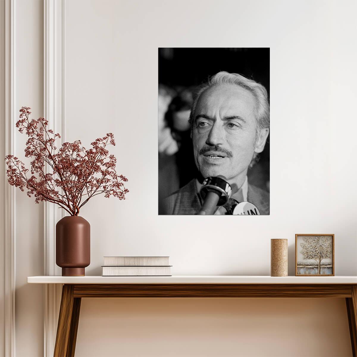 Marvin Miller Portrait | MLBPA Executive Director | B&W Photo Poster - Vintage & Retro Poster