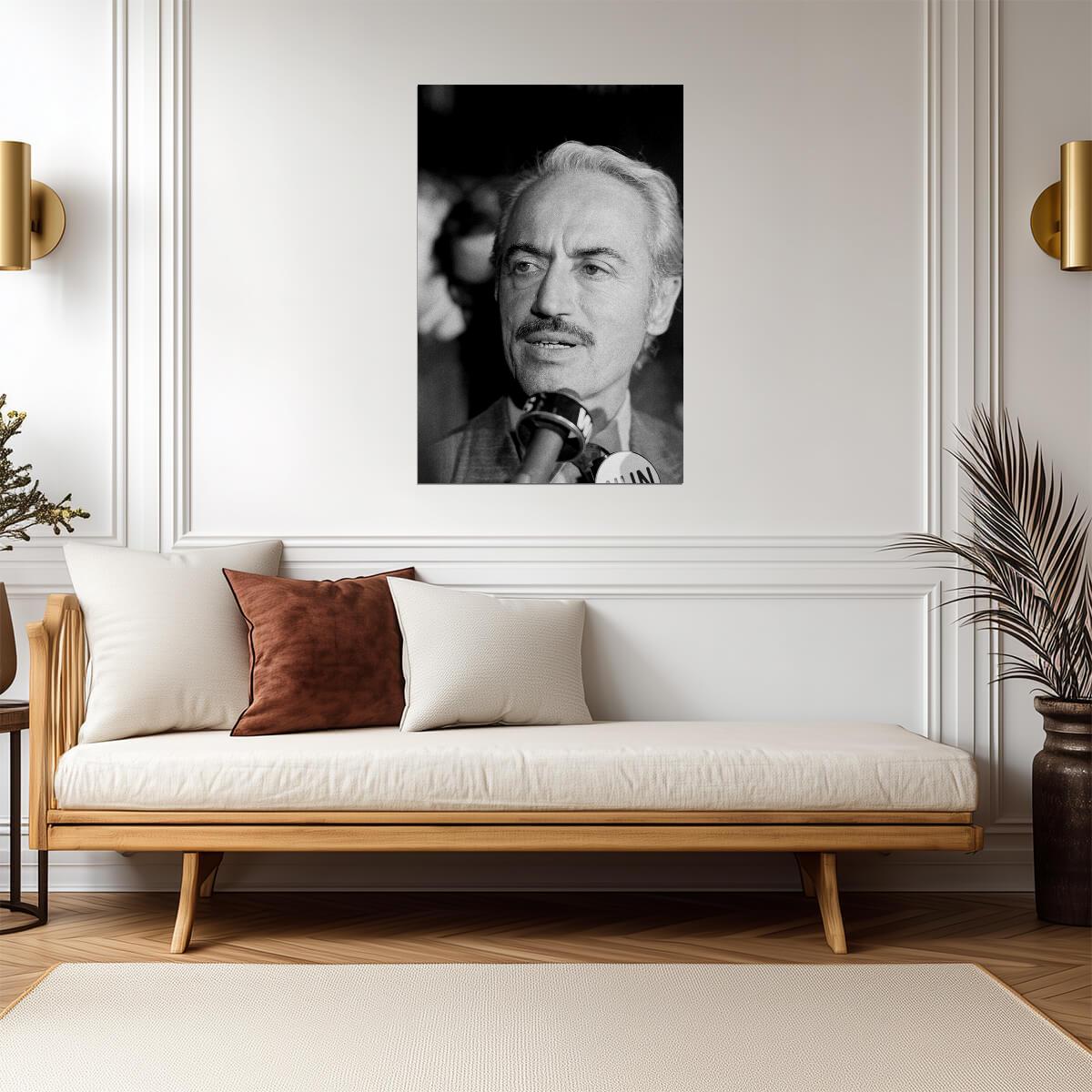 Marvin Miller Portrait | MLBPA Executive Director | B&W Photo Poster - Vintage & Retro Poster