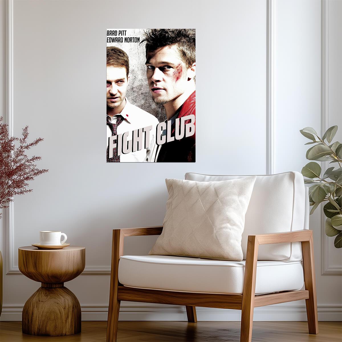 Fight Club | Brad Pitt & Edward Norton Poster | David Fincher Film Art - Movies & TV Poster