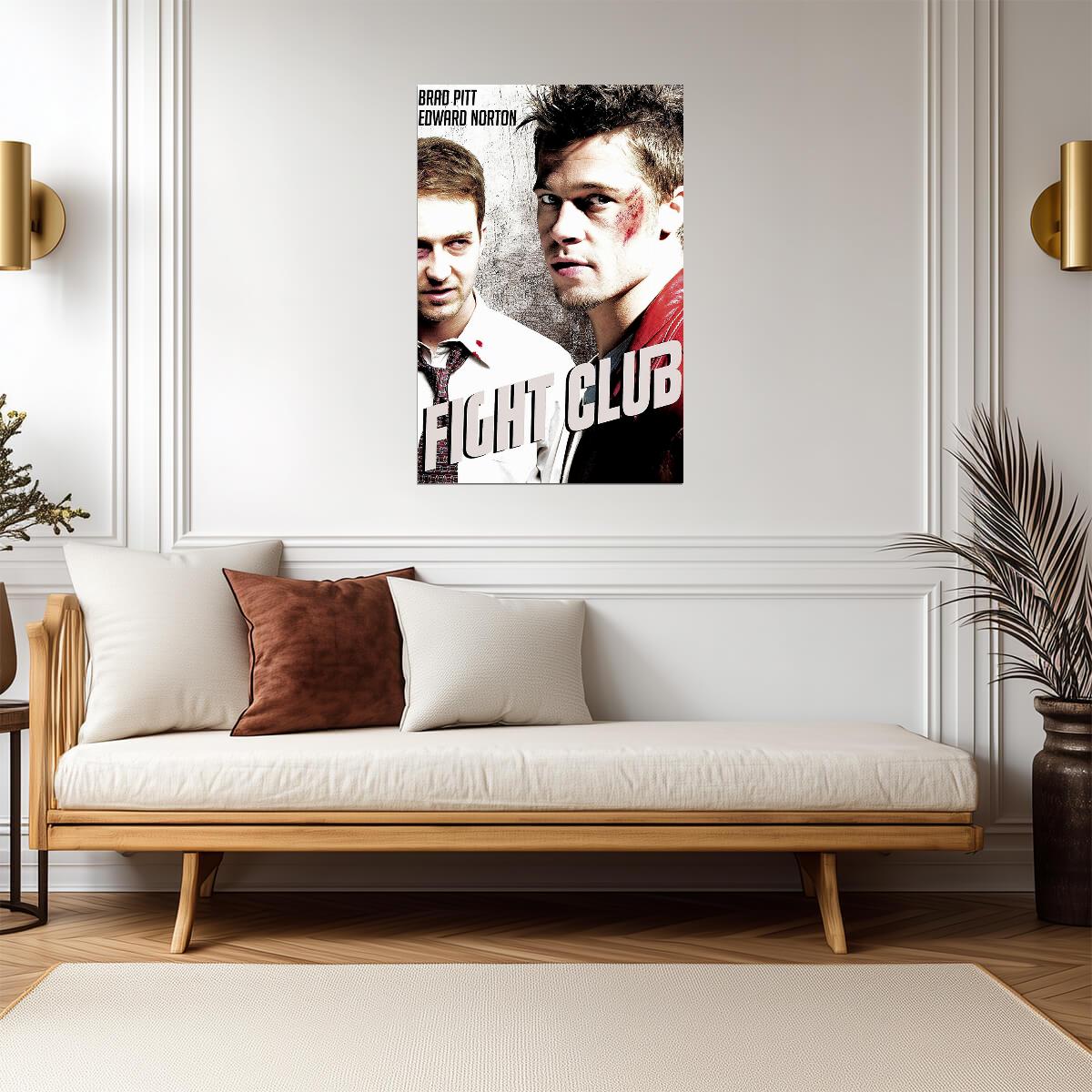 Fight Club | Brad Pitt & Edward Norton Poster | David Fincher Film Art - Movies & TV Poster