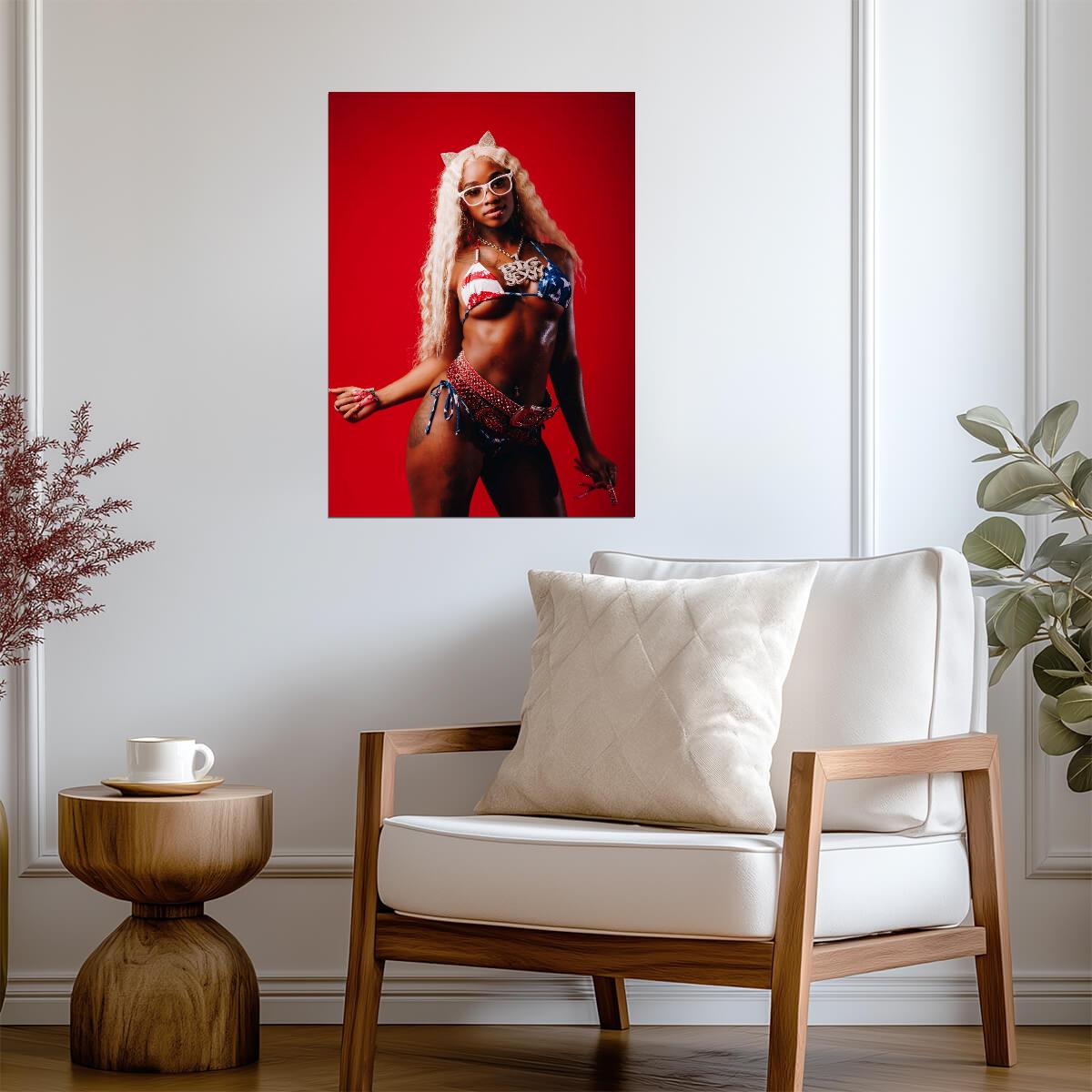 Sexyy Red Hood Hottest Princess | American Flag Bikini Poster | Sexy Hip Hop Album Art - Music Poster