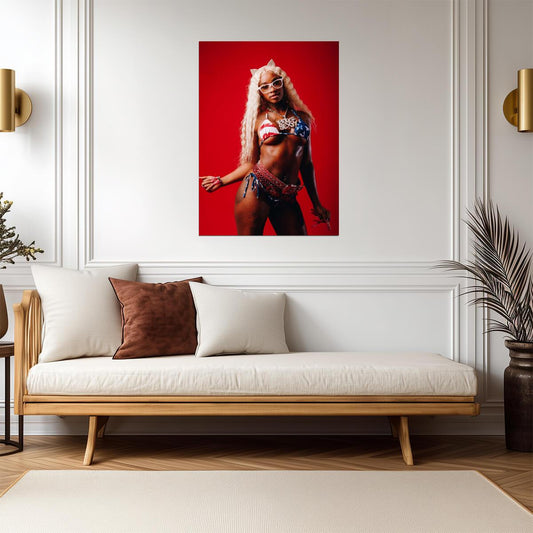 Sexyy Red Hood Hottest Princess | American Flag Bikini Poster | Sexy Hip Hop Album Art - Music Poster