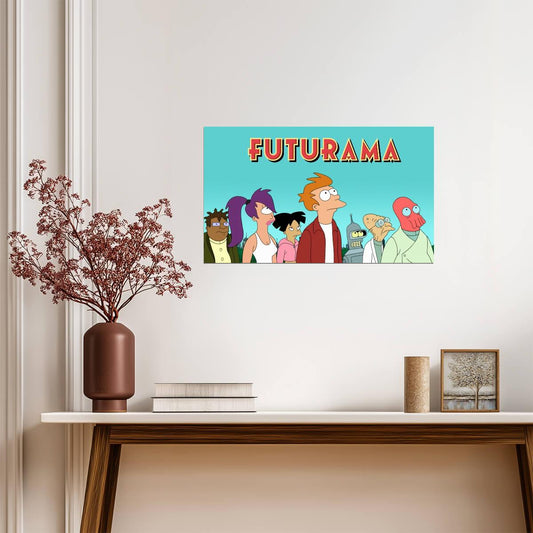 Futurama Main Cast | Animated TV Show Poster | Sci-Fi Comedy Art - Movies & TV Poster