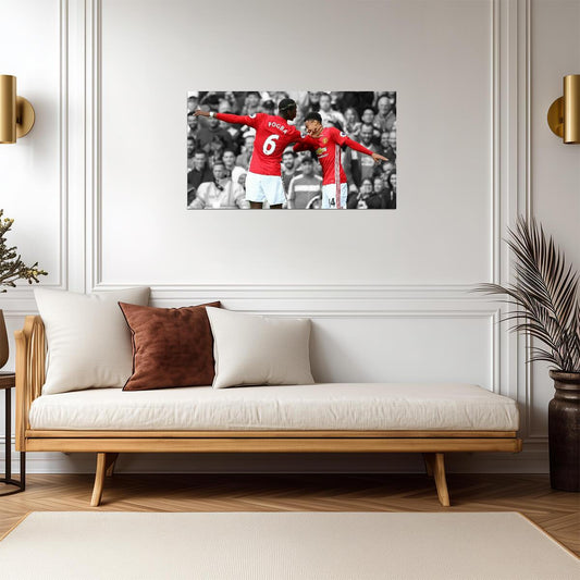 Paul Pogba and Jesse Lingard Manchester United | Soccer Poster | Red Devils Fan Gift - Sports Poster