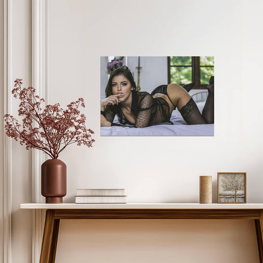 Adriana Chechik in Black Lingerie | Glamour Model Poster | Sexy Boudoir Wall Art - Celebrities Poster