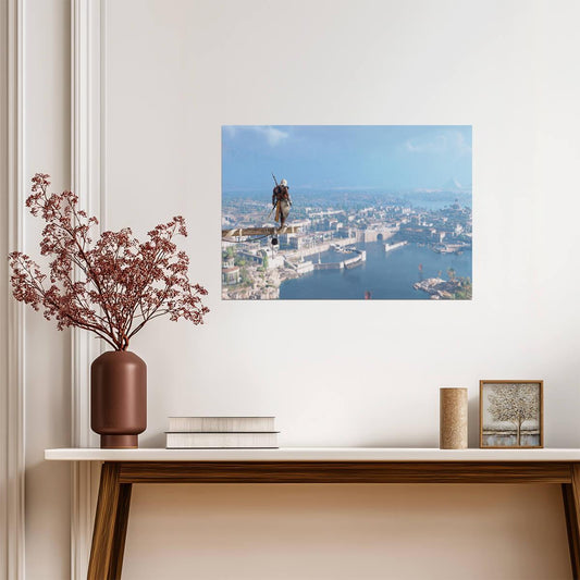 Assassin's Creed Origins Bayek | Viewpoint Over Alexandria Poster | Historical Game Scenery - Video Games Poster
