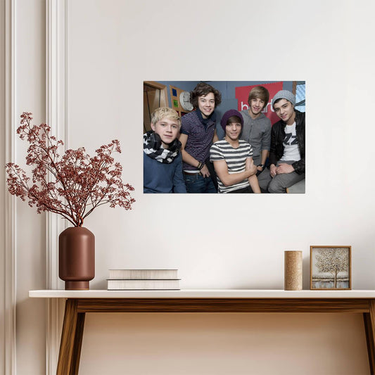 One Direction Early Years Radio Studio Photo | Pop Music Poster | Nostalgic Boy Band Art - Music Poster