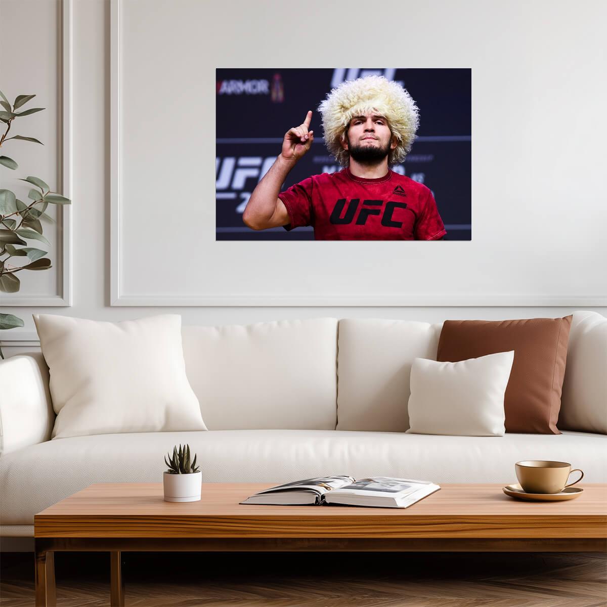 Khabib Nurmagomedov Papakha Hat | UFC Poster | The Eagle Fan Gift - Sports Poster