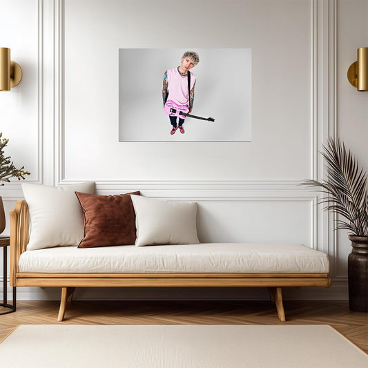 Machine Gun Kelly Tickets to My Downfall | MGK Pink Guitar Photo | Pop Punk Music Poster - Music Poster