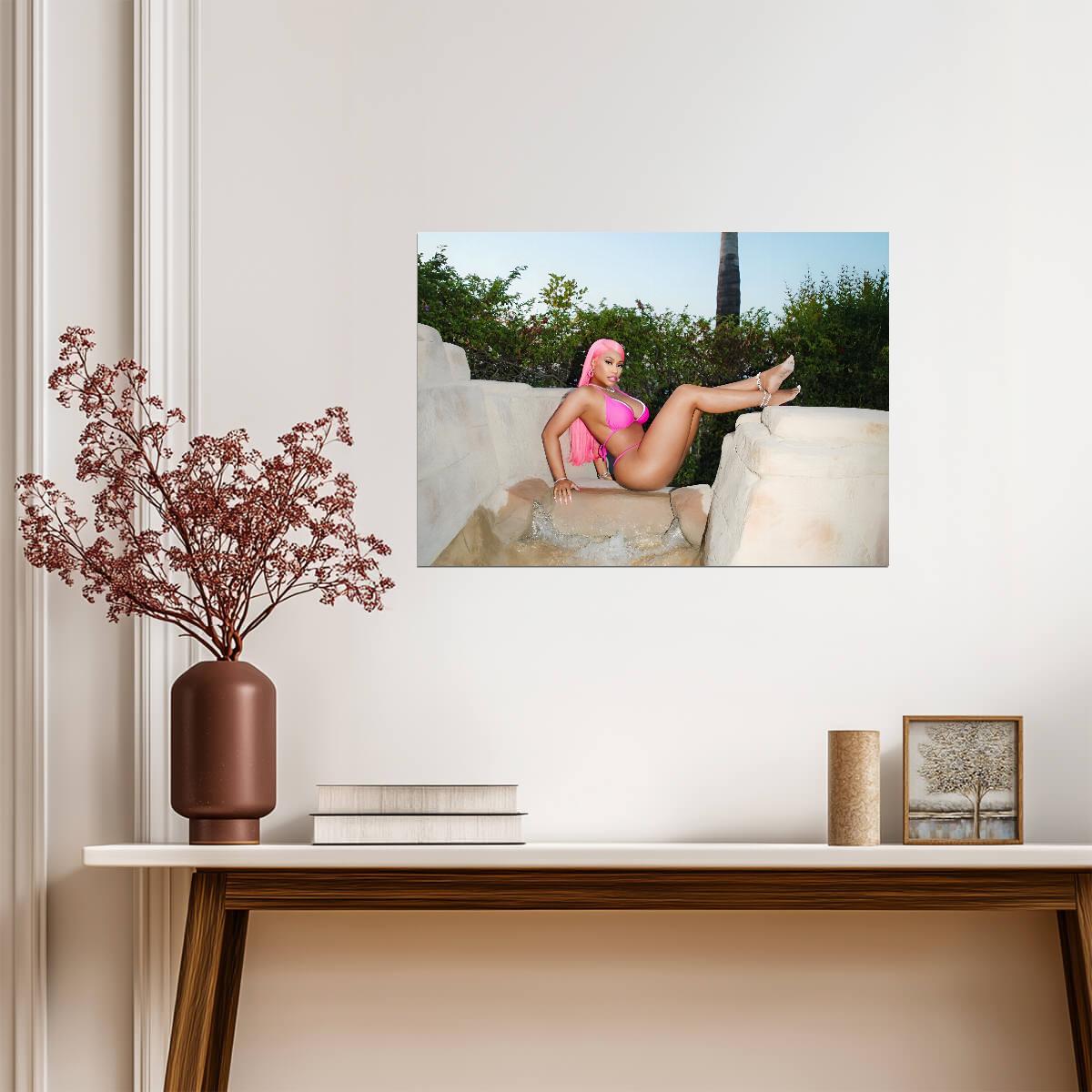 Nicki Minaj Pink Bikini Photoshoot | Music Star Poster | Sexy Celebrity Wall Art - Music Poster