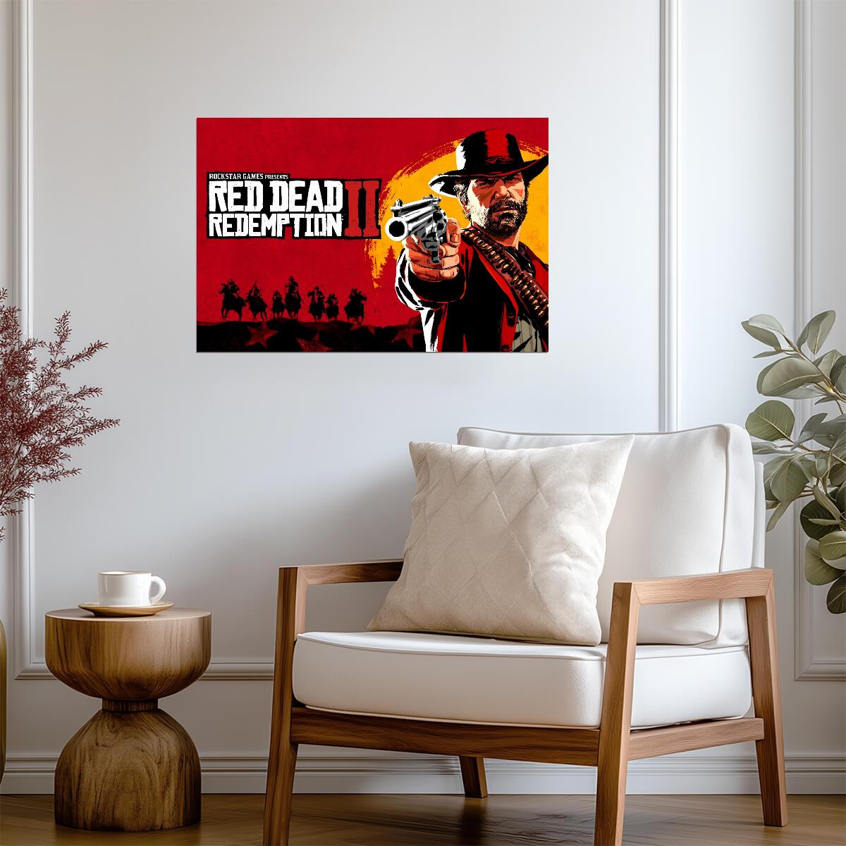 Red Dead Redemption 2 Arthur Morgan Cover Art | Western Video Game Poster | Gaming Room Decor - Video Games Poster