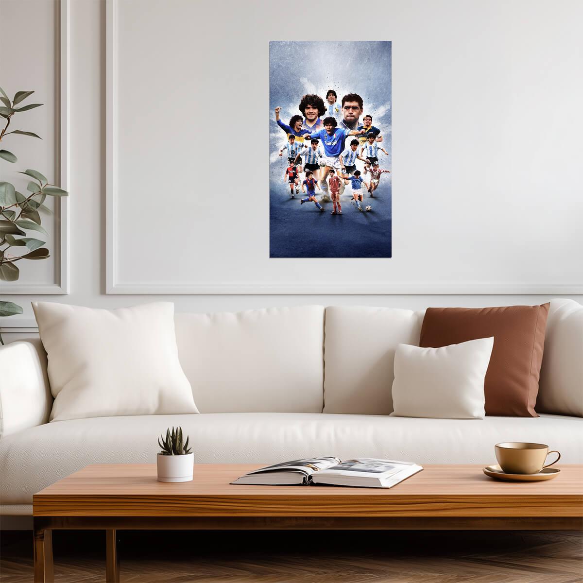Diego Maradona Career Collage | Soccer Poster | Napoli Argentina Legend - Sports Poster