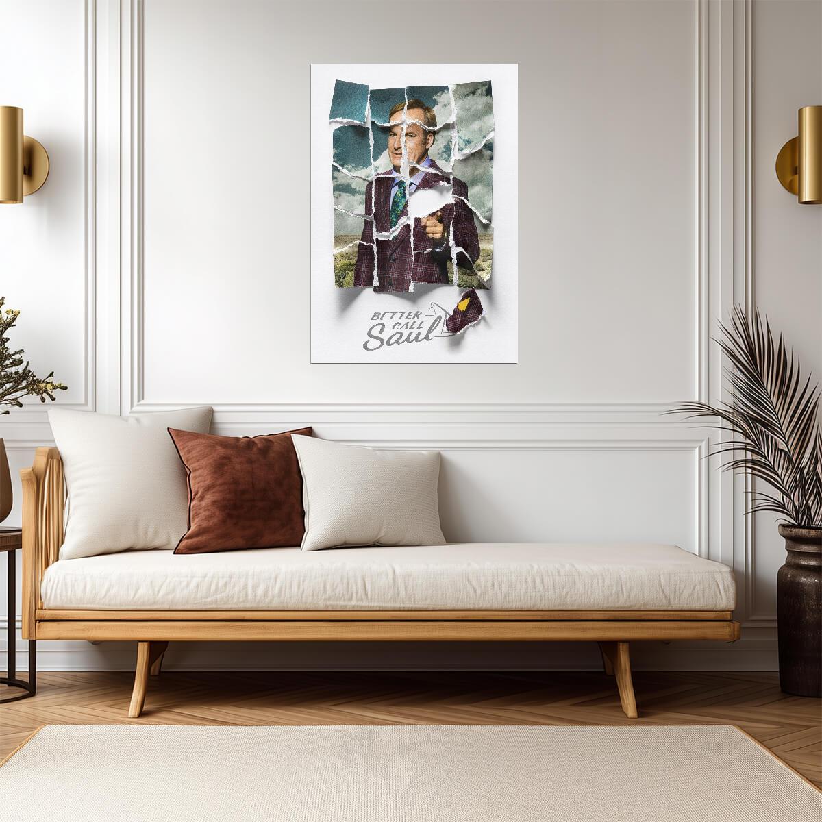 Better Call Saul Torn Poster Art | TV Show Wall Art | Saul Goodman Portrait - Movies & TV Poster
