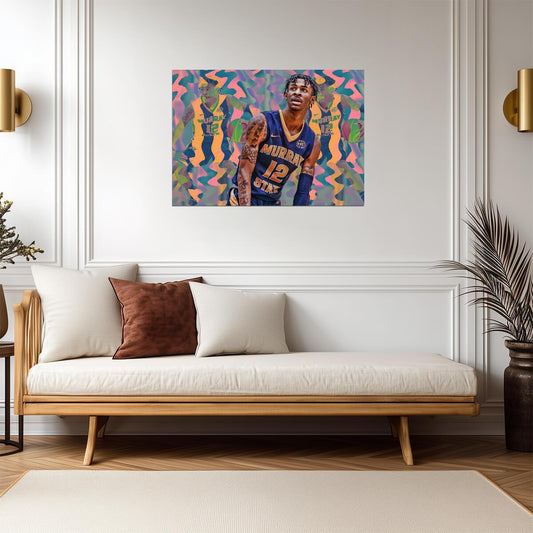 Ja Morant Murray State Racers | Basketball Poster | College Alumni Art - Sports Poster