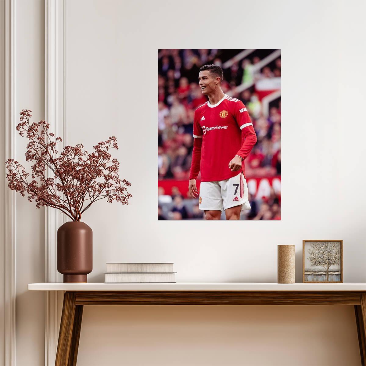 Cristiano Ronaldo Manchester United | CR7 Forward Poster | Soccer Legend Art - Sports Poster