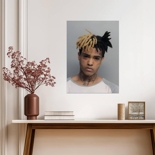 Xxxtentacion Mugshot Portrait | Music Star Poster | Hip Hop Wall Art - Music Poster