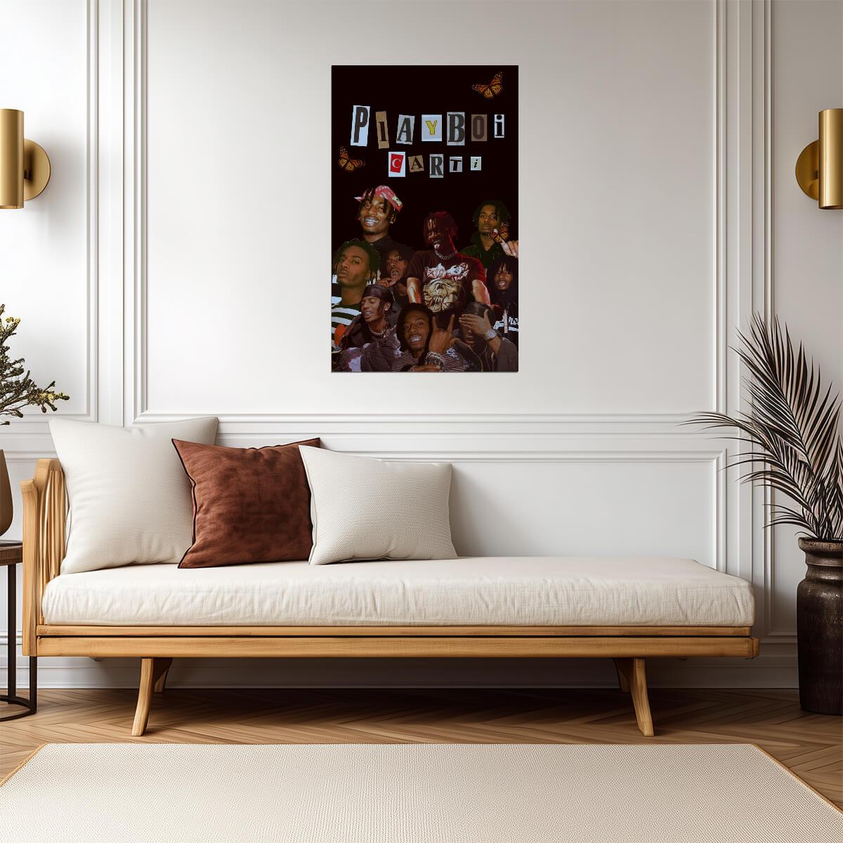 Playboi Carti Tribute Collage | Butterfly Aesthetic Poster | Hip Hop Art Print - Music Poster
