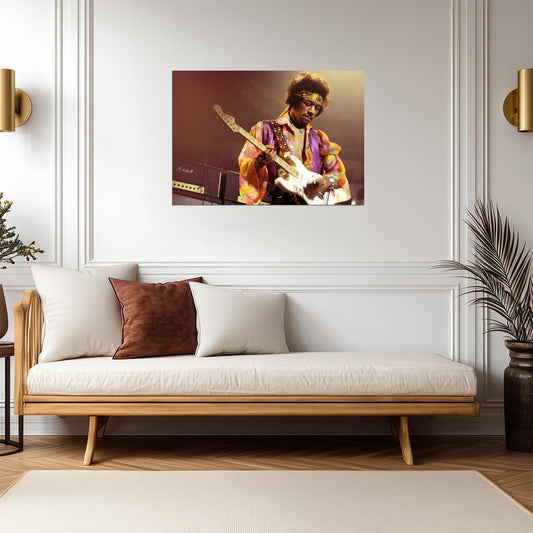 Jimi Hendrix Poster | Live Concert Vintage Print - Music Poster