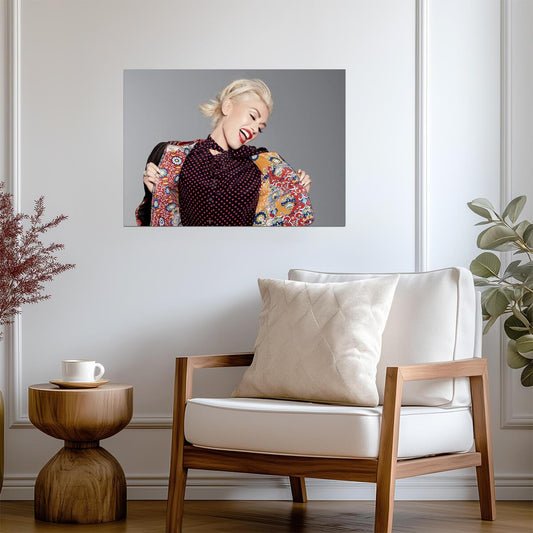 Gwen Stefani Pop Music Icon | Colorful Fashion Portrait | 90s Music Legend Poster - Music Poster