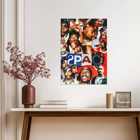 Tupac Shakur 2Pac Collage | Vintage Hip Hop Poster | Rap Legend Tribute Art - Music Poster