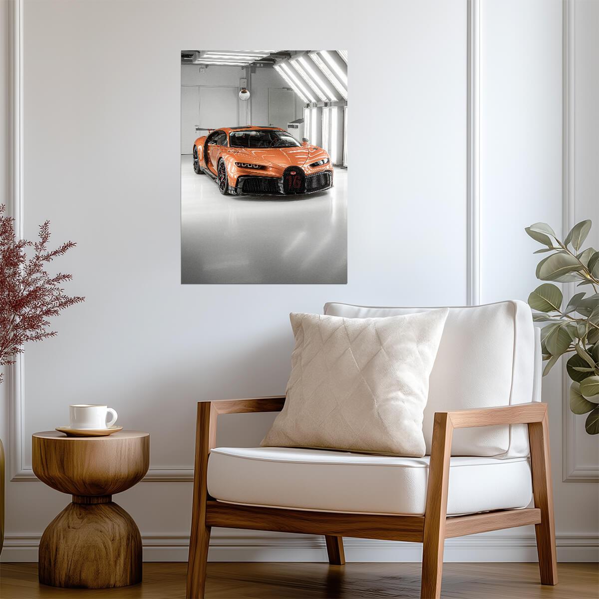 Bugatti Chiron Super Sport | Orange Carbon Fiber Hypercar | Automotive Art Poster - Cars Poster