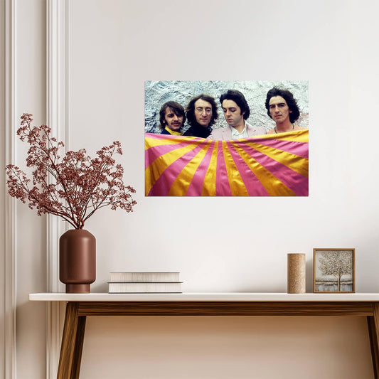 The Beatles Psychedelic Era Photoshoot | Vintage Rock Poster | 1960s Music Legends Art - Music Poster