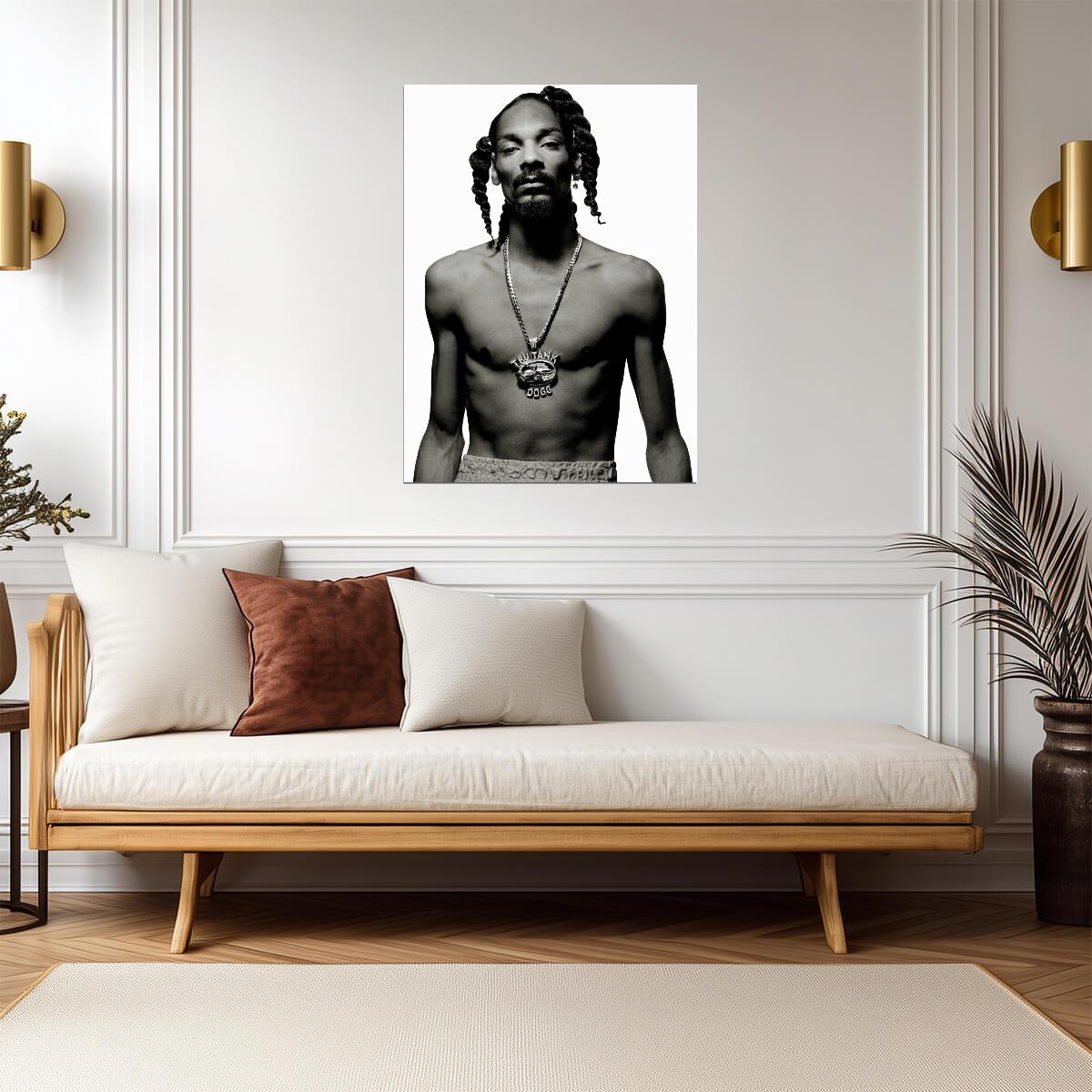 Snoop Dogg Tru Tank Dogg Necklace | Vintage Black & White Poster | 90s Hip Hop Legend Art - Music Poster