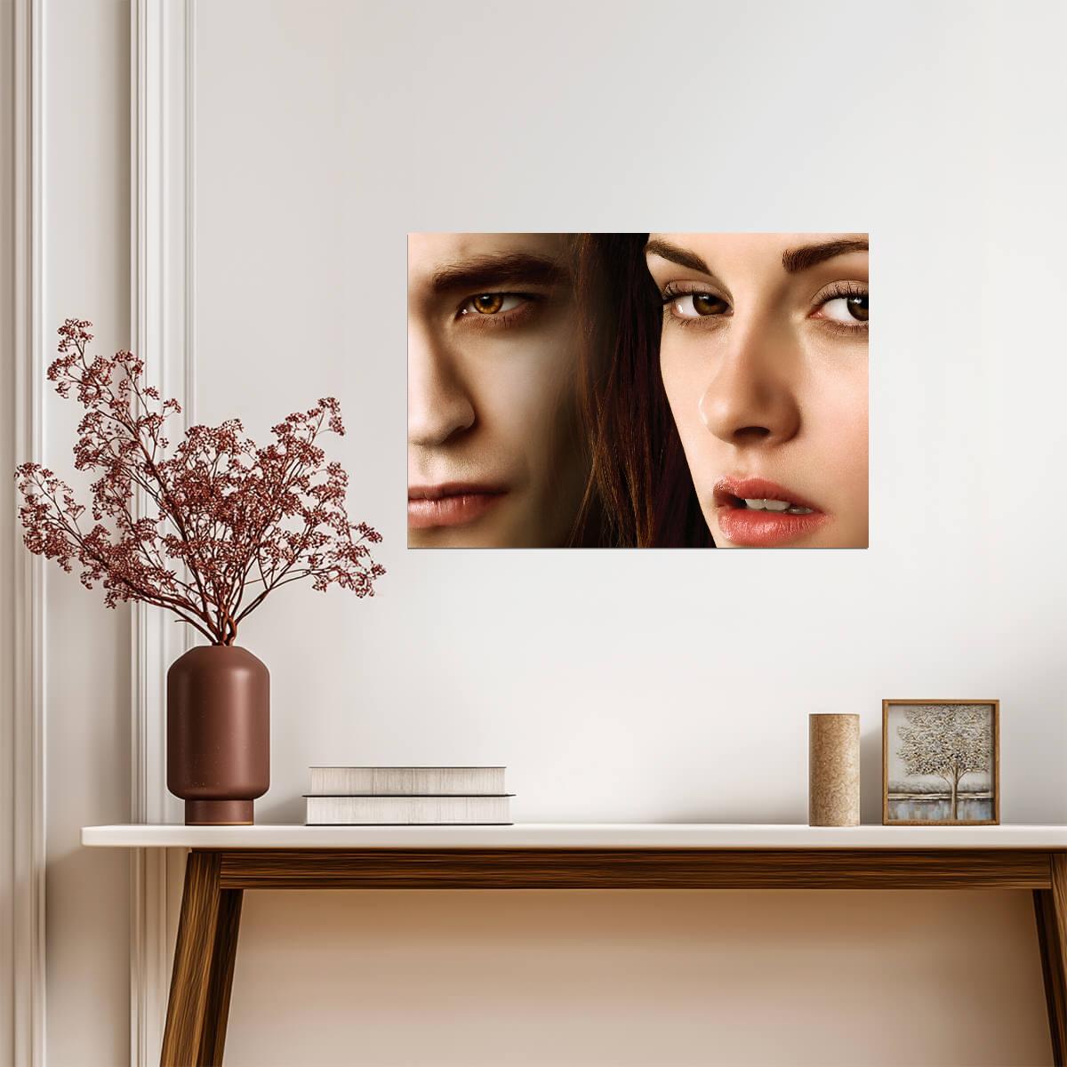 Twilight Saga Edward Cullen & Bella Swan | Close Up Movie Poster | Fantasy Romance Art - Movies & TV Poster