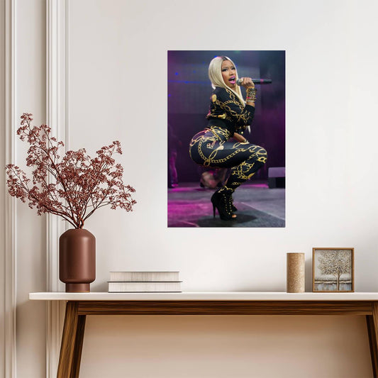 Nicki Minaj Live Performance | Blonde Wig Concert Poster | Hip Hop Star On Stage - Music Poster