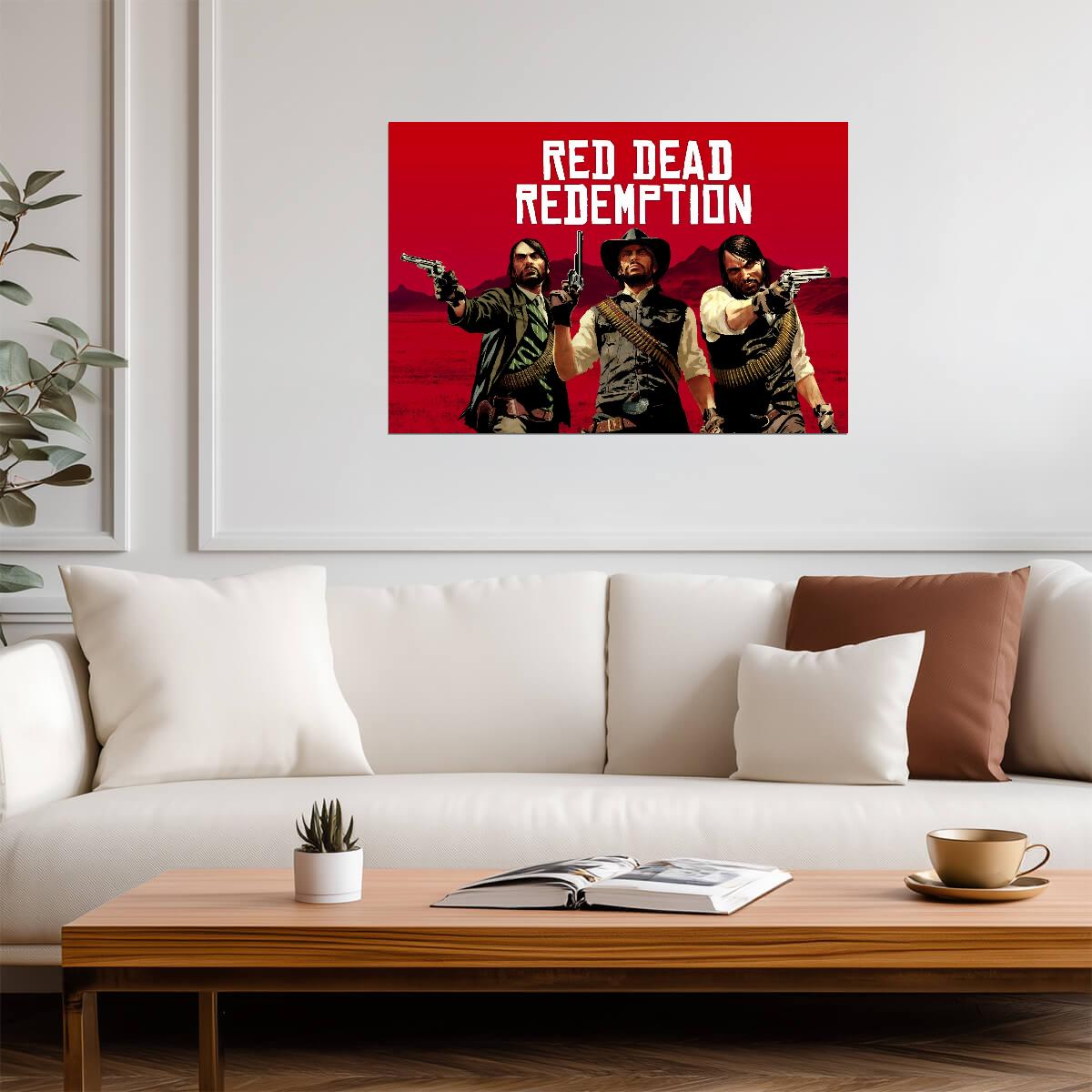 Red Dead Redemption John Marston Promo Art | Western Video Game Poster | Classic Gamer Wall Art - Video Games Poster