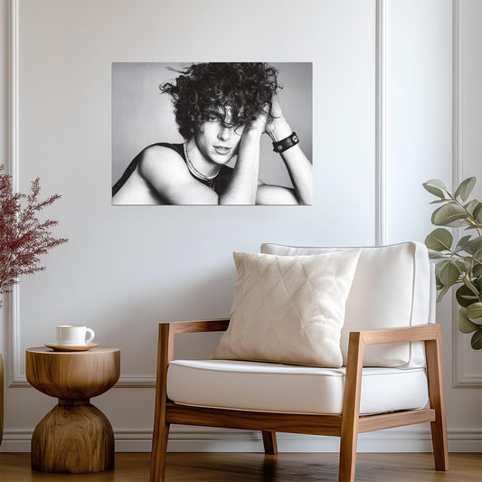 Timothée Chalamet | Black and White Portrait | Actor Wall Art Poster - Celebrities Poster