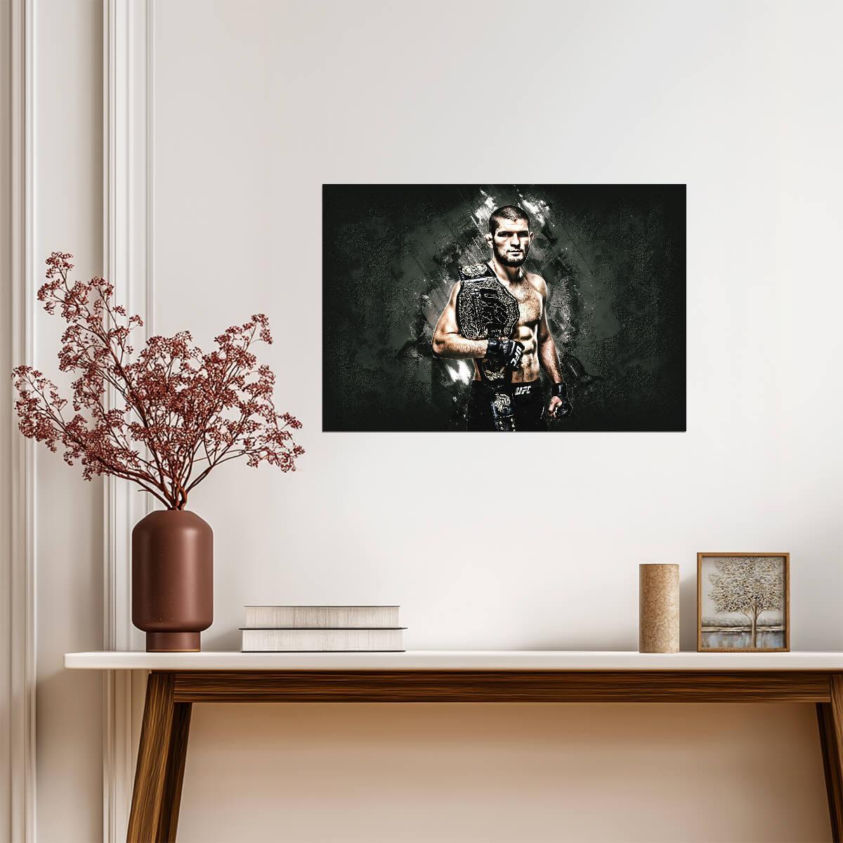 Khabib Nurmagomedov Grunge Style | UFC Poster | Lightweight Champion Art - Sports Poster
