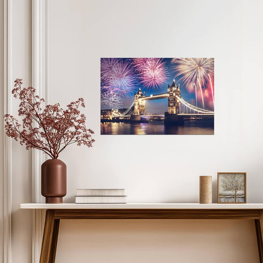 Fireworks London | Tower Bridge Art | City Poster - Photography Poster