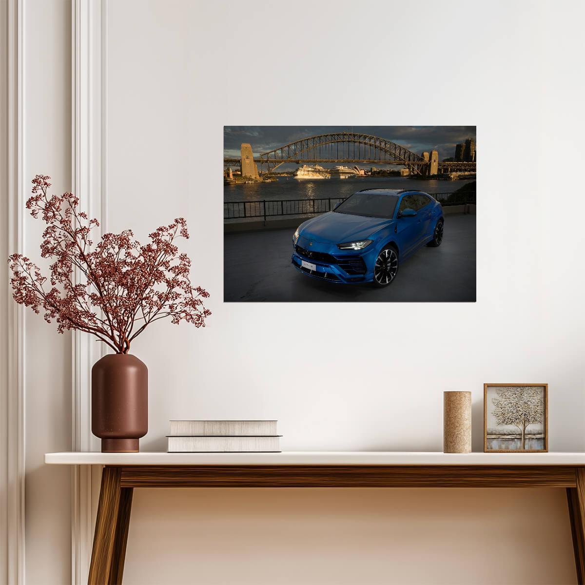 Lamborghini Urus | Blue Luxury SUV Poster | Super SUV in Sydney Australia - Cars Poster