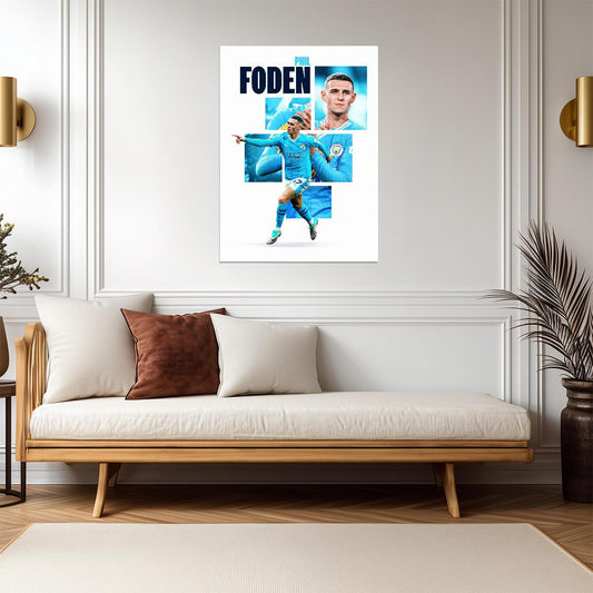 Phil Foden Stylized Art | Soccer Star Poster | Sports Graphic Print - Sports Poster
